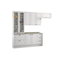 Kit de Cozinha Completa 5 Peças Americana (2 Armários + 1 Balcão + 1 Paneleiro + 1 Complemento) C5P14 Branco - Henn