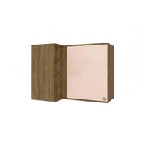 Armário Aéreo Cozinha Modulado Curve Canto Reto N647 c/ 1 Porta 98cm Nogueira/Macadamia - Kappesberg