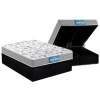 Cama Box Baú Queen: Colchão Anatômico Probel D45 Guarda Costas PróExtreme Plus + Base CRC Suede Black (158x198)
