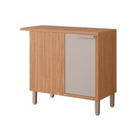 Módulo Cozinha MGM Eloise Balcão c/ Tampo Nicho de Canto c/ 1 Porta 92cm Freijo/Off White-MGM
