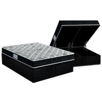 Cama Box Baú Queen: Colchão Anatômico Probel D45 Firmepedic ProDormir Advanced Tech2000 + Base CRC Suede Black (158x198)