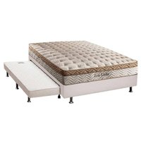 Cama Box c/ Auxiliar Casal: Colchão Paropas Ensacadas Eco Linho + Base CRC Courano Branco (138x188)