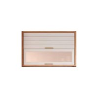 Armário Aéreo Cozinha Modulado Eloise c/ 2 Portas Basculante c/ Vidro Reflecta 120cm Freijo/Off White - MGM
