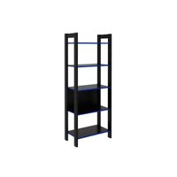 Estante Livreiro Solteiro ME4166 c/ 5 Prateleiras Preto/Azul - Tecno Mobili
