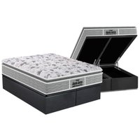 Cama Box Baú Queen: Colchão Anatômico Probel D45 Guarda Costas PróExtreme Plus + Base CRC Suede Gray (158x198)