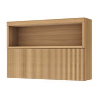 Módulo Cozinha Nesher Marquesa Armário c/ 1 Porta Basculante Ripada e 1 Nicho 120cm Nature - Nesher