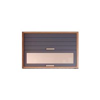 Módulo Cozinha MGM Eloise Armário c/ 2 Portas Basculante c/ Vidro Reflecta 120cm Freijo/Titanium-MGM