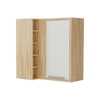 Módulo Cozinha Ronipa Syrah Aéreo Canto c/ 1 Porta e 5 Nichos 88cm Amendoa/Off White-Ronipa