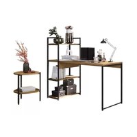Escritório Completo Industrial 2 Peças (1 Escrivaninha + 1 Mesa Lateral) Freijó - Kappesberg