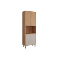 Torre Quente de Cozinha Paneleiro Divina c/ 4 Portas e 1 Nicho p/ Forno 70 cm Freijo/Off White - MGM