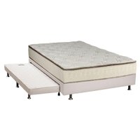 Cama Box c/ Auxiliar Casal: Colchão Luckspuma Bonnel Montreal + Base CRC Courano Branco (138x188)