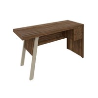 Mesa de Computador Solteiro ME4122 c/ 2 Gavetas Nogal/Fendi - Tecno Mobili