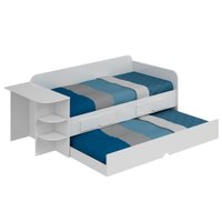 Bicama Solteiro Helena c/ 2 Gavetas e Auxiliar Branco - Cimol