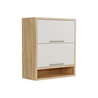 Módulo Cozinha Ronipa Syrah Armário Nicho c/ 2 Portas Basculante 80cm Amendoa/Off White-Ronipa