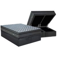 Conjunto Box Baú King: Colchão Molas Ortobom Ensacadas Orthotel Luxo + Base CRC Suede Gray (193x203)