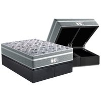 Conjunto Box Baú King: Colchão Molas Probel Ensacadas ProDormir Evolution + Base CRC Suede Gray (193x203)