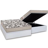 Conjunto Box Baú Casal: Colchão Espuma Ortobom D26 Physical Ultra Resistente + Base CRC Courano White (138x188)
