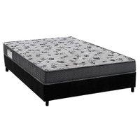 Conjunto Box Casal: Colchão Anatômico Ortobom D33/ Fort Tech ISO 100 + Base CRC Suede Black(138x188)