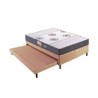 Conjunto Box Casal: Colchão Espuma Polar D45 Pérola Clean + Base Rústico Clean(138x188)
