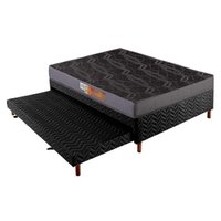 Conjunto Box Casal: Colchão Espuma Polar D20 Pérola Gray + Base CRC Suede Black(138x188)
