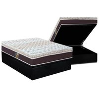 Conjunto Box Baú: Colchão Molas Castor Ensacadas Class Híbrido + Base CRC Courano Black Casal (138x188)