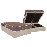 Conjunto Box Baú King: Colchão Molas Herval Bonnel Suite Master + Base CRC Suede Clean(193x203)