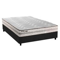 Cama Box Casal: Colchão Espuma D33 Paropas Pasquale Plus + Base CRC Suede Gray(138x188)