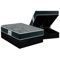 Conjunto Box Baú Queen: Colchão Espuma Probel D33 ProDormir Advanced Mega Resistente + Base CRC Suede Black(158x198)