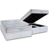 Conjunto Box Baú King: Colchão Molas Ortobom Ensacadas Freedom Visco + Base CRC Courano White (193x203)