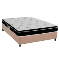 Cama Box Viúva: Colchão Molas Ortobom Nanolastic Physical Spring + Base CRC Suede Clean(128x188)