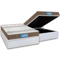 Cama Box Baú Casal: Colchão Anatômico Probel D33 Guarda Costas PróIntense Plus + Base CRC Courano White (138x188)