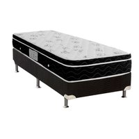 Conjunto Box Solteiro: Colchão Molas Ortobom Nanolastic Physical + Base CRC Suede Black (88x188)