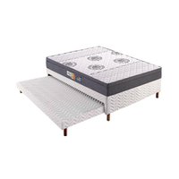 Conjunto Box Casal: Colchão Espuma Polar D45 Pérola Clean + Base Rústico White(138x188)