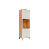 Paneleiro de Cozinha Sauvignon c/ 4 Portas e 1 Nicho p/ Forno 70cm Amendoa/Off White - Ronipa