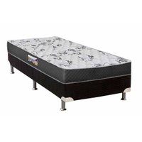 Conjunto Box Solteiro: Colchão Anatômico Herval D28/ Ortopedic Black+ Base CRC Suede Black(88x188)