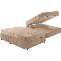 Conjunto Box Baú Casal: Colchão Espuma Paropas D33 Pasquale + Base CRC Suede Clean (138x188)