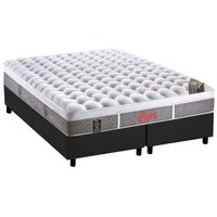 Cama Box Queen: Colchão Molas Pocket Ensacadas Castor Light Stress Oxygen New Plush + Base CRC Suede Gray(158x198)
