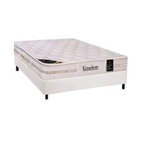 Cama Box Casal: Colchão Molas Castor Pocket Kingdom Aloe Vera + Base CRC Courano White(138x188)