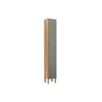 Paneleiro de Cozinha Modulado Nápoli Prime c/ 2 Portas 34X222cm Amendoa/Chumbo - Ronipa