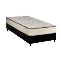 Conjunto Box Solteiro: Colchão Molas Luckspuma Bonnel Montreal Spring + Base CRC Suede Black(88x188)