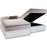 Conjunto Box Baú Casal: Colchão Molas Herval Ensacadas Inspiracion + Base CRC Courano White (138x188)