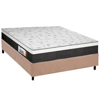 Cama Box Casal: Colchão Espuma Plumatex D28/EP Anatômico Falcon Ultra Firme + Base CRC Suede Clean(138x188)