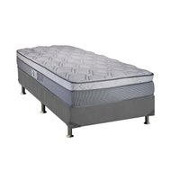 Cama Box Solteiro: Colchão Molas Luckspuma MasterPocket Ensacadas New Maxi + Base CRC Suede Gray(88x188)