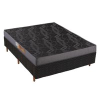 Conjunto Box Casal: Colchão Espuma Polar Pérola + Base CRC Rústico Black(138x188)