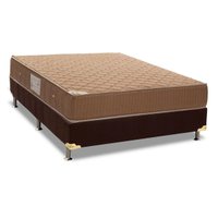 Cama Box Casal: Colchão Molas Ortobom Hotelaria Nanolastic Orthotel Spring + Base CRC Suede Brown(138x188)