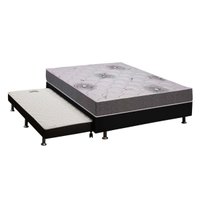 Conjunto Box Casal: Colchão Espuma Polar D33 Pérola Premium + Base CRC Rústico Black(138x188)