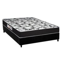 Conjunto Box Casal: Colchão Espuma Luckspuma D45 Gran Luck Pro + Base CRC Suede Black(138x188)