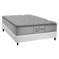 Cama Box Casal: Colchão Molas Probel MasterPocket Perfil Springs Premium White + Base CRC Courano White(138x188)