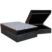 Cama Box Baú Casal: Colchão Anatômico Ortobom D33 ISO 100 Ultra Firme + Base CRC Suede Gray (138x188)