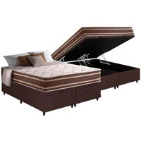 Conjunto Box Baú King: Colchão Molas D Angelis Anjos Superlastic Duo Sono + Base CRC Courano Brown (193x203)